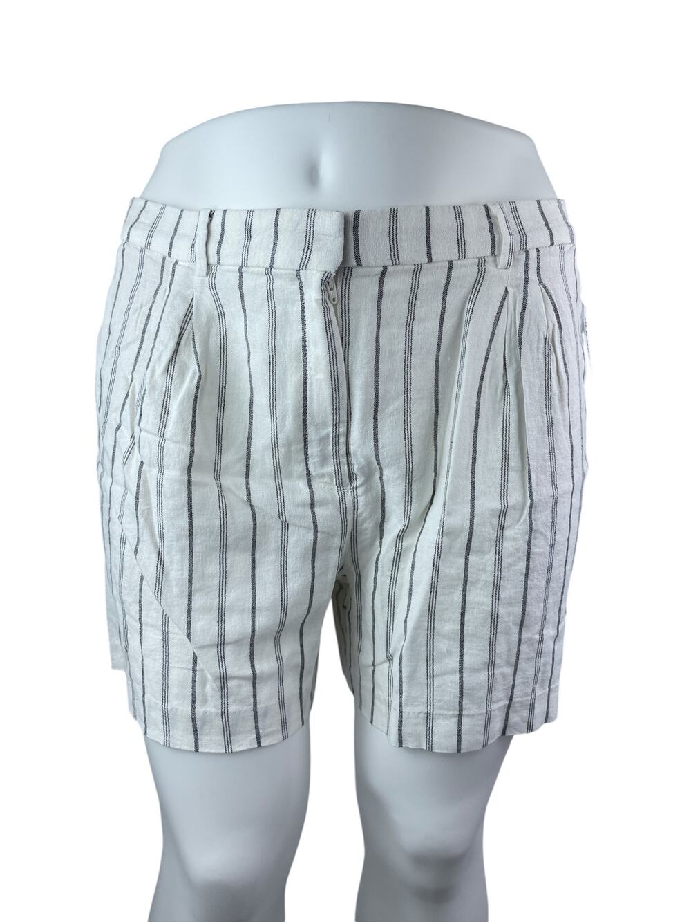 NEW Old Navy Taylor Womens White Linen Striped Lounge Wide Leg Bermuda Shorts XL